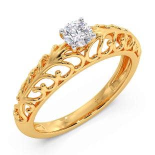 Precious Filigree Diamond Solitaire Ring