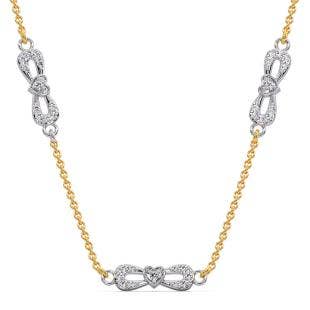 Infinite Bows Diamond Delicate Necklace