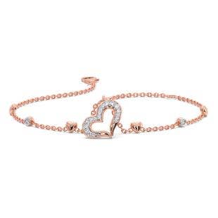 Floating Hearts Diamond Chain Bracelet