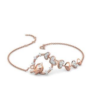Gardenia Birds Diamond Chain Bracelet