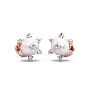 Exegona Off White Pearl Diamond Earrings