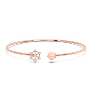 Naida Pink Pearl Diamond Cuff Bracelet