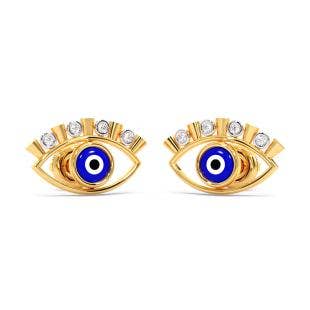 Open Evil Eye Diamond Earrings