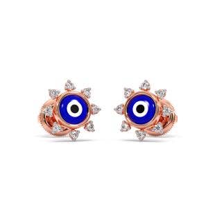 Round Dots Evil Eye Diamond Earrings