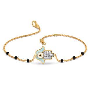 Evil Eye Hamsa Diamond Chain Bracelet