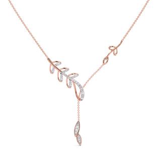 Foliole Diamond Lariat Necklace