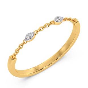 Third Eye Chained Diamond Stackable Ring