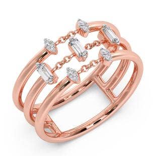 Fenced Diamond Stackable Ring