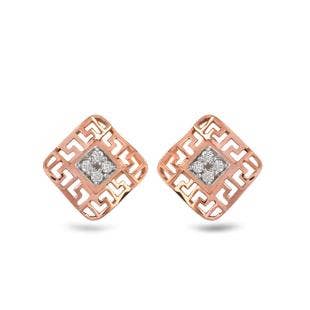 Modern Meshwork Diamond Earrings