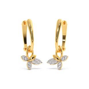 Caterpillar Butterfly Diamond Dangle Earrings