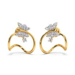 On the Wings Butterfly Diamond Bali Earrings
