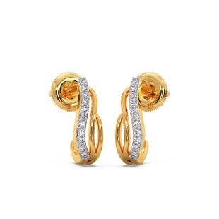 Bunched Ribbons Diamond Bali Earrings