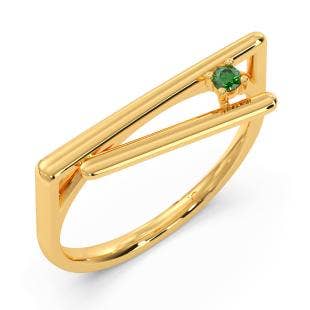 Chopstick Gold And Gemstone Ring