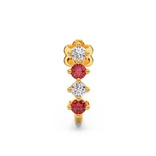 String of Four Diamond And Gemstone Nose pin