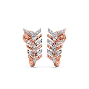 Alluring Marquise Diamond Half Hoop Earrings
