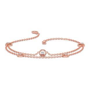 Disk Gleam 2 Layered Diamond Chain Bracelet