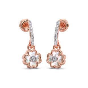 Pretty Clover Diamond Dangle Earrings