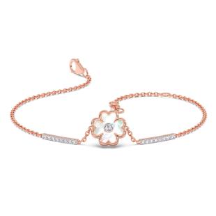 Strung Clover Diamond Chain Bracelet