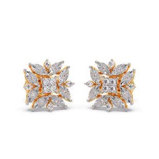 Lucent Cluster Diamond Stud Earrings