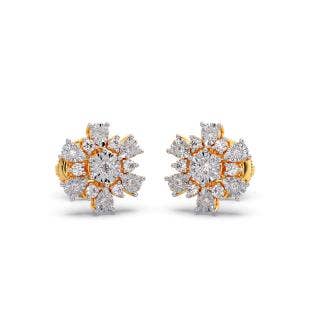 Tinsel Cluster Diamond Stud Earrings