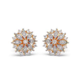 Sparkle Cluster Diamond Stud Earrings