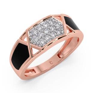 Ronny Diamond Mens Enamel Ring