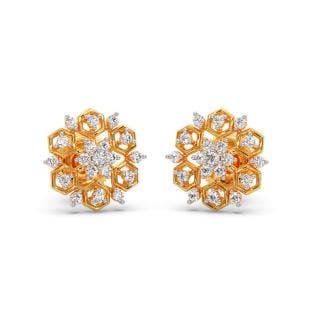 Floret Hexi Diamond Stud Earrings