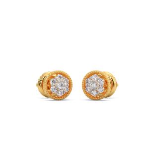 Round Twisted Diamond Stud Earrings