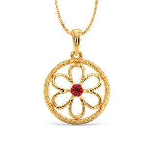 Omya Flora Gold And Gemstone Pendant