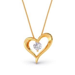 Reya Heart Solitaire Diamond Pendant