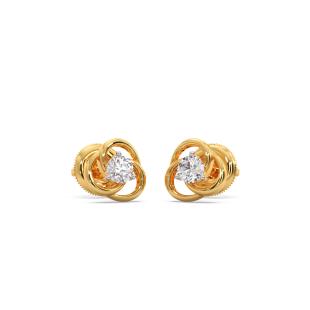 0.26 Ct Half Moon Solitaire Diamond Earrings