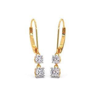 Twining Dangle Solitaire Diamond Earrings