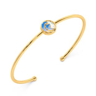 Crashing Waves Gold Cuff Bracelet