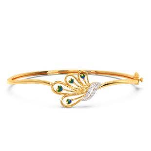 Dancing Peacock Diamond Oval Bracelet