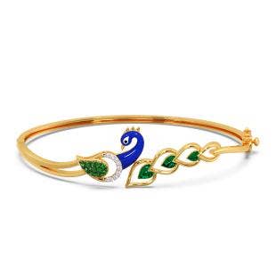 Self Love Peacock Diamond And Gemstone Oval Bracelet