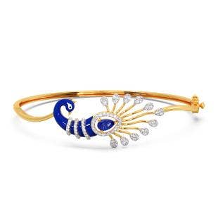 Celestial Peacock Diamond And Gemstone Oval Bracelet
