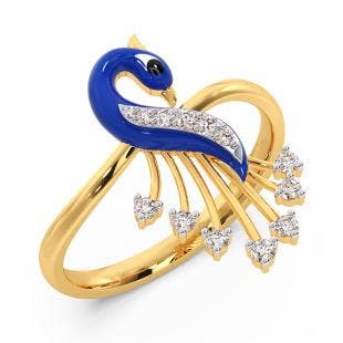 Sparkling Spirit Peacock Diamond Ring