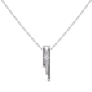 Bamine Platinum Diamond Pendant With Chain