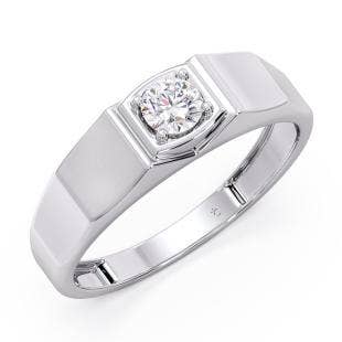 Advik Platinum Solitaire Mens Ring