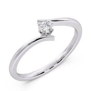 Milani Platinum Solitaire Ring