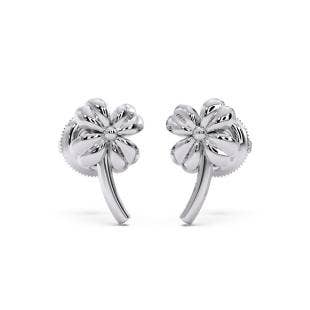 Four Clover Leaf Platinum Earrings