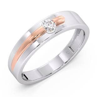 Magnus Platinum And Rose Gold Diamond Band For Him