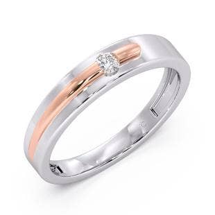 Alec Platinum And Rose Gold Diamond Band For Her