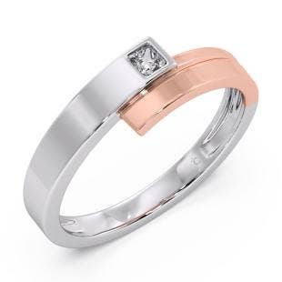Artie Platinum And Rose Gold Diamond Band For Him