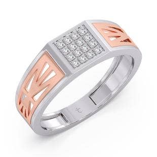 Bryan 2 Tone Diamond Platinum Band Ring