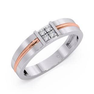 Ralph 2 Tone Diamond Platinum Band Ring