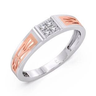Joe 2 Tone Diamond Platinum Band Ring