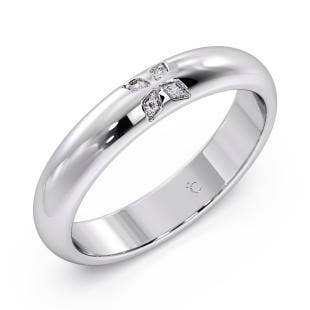 Pinched Stars Platinum Diamond Band
