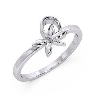 Ribbon Bow Platinum Ring