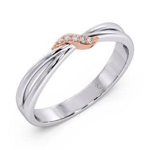 Elijah 2 Tone Diamond Platinum Band Ring